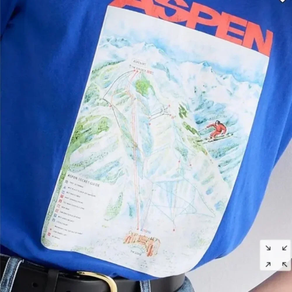 NWT J. Crew Aspen broken-in jersey graphic‎ tee blue XS